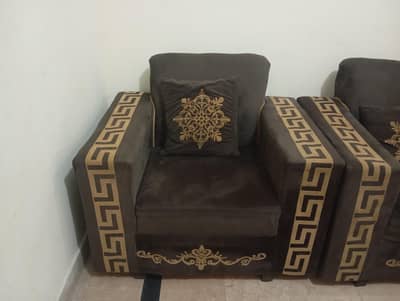 Brown-velevt sofas