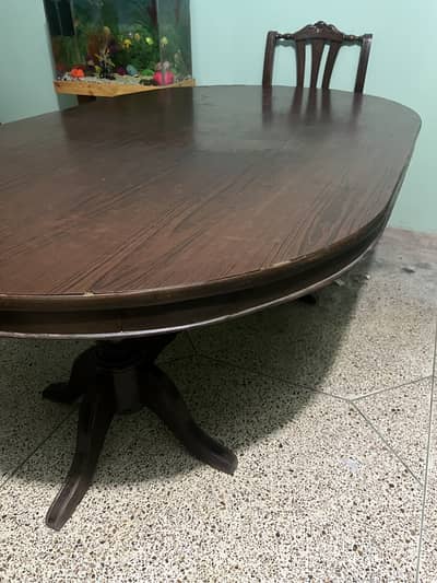 Used Wooden Dining Table Set - 1 Table + 6+ Chairs