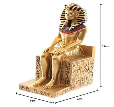 Vintage Ramses 2 on throne with Egyptian Hieroglyphics Showpiece