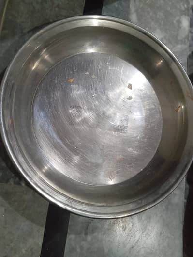 Stainless steel round deep tray / parat