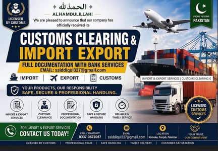 Complete Customs Clearance & Import Export Full Documentation Services