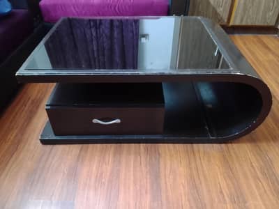 Modern Glass-Top Coffee Table with Storage Drawer
