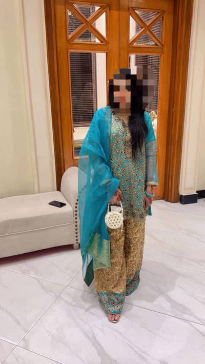 3 piece heavy embroidered dress