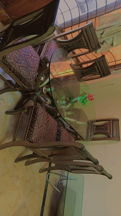 dining table pure wooden 6 chair
