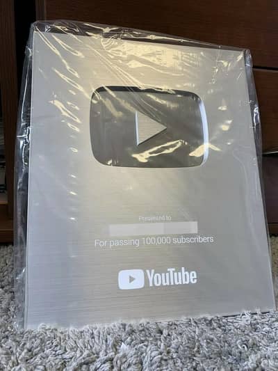 YouTube Silver Play Button Award – Premium Quality Wall Decoration