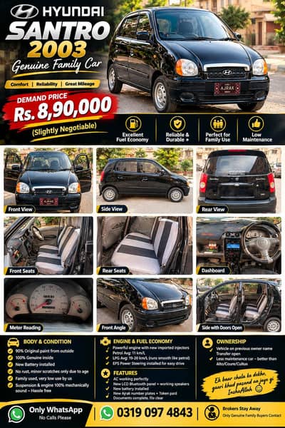 Santro Black Hyundai, Genuine Family Car 2003