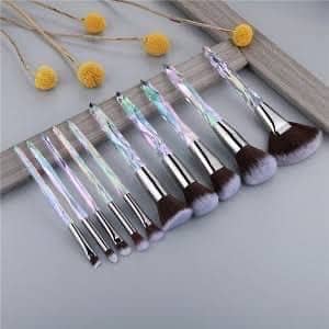 Multiple color crystal makeup brushes