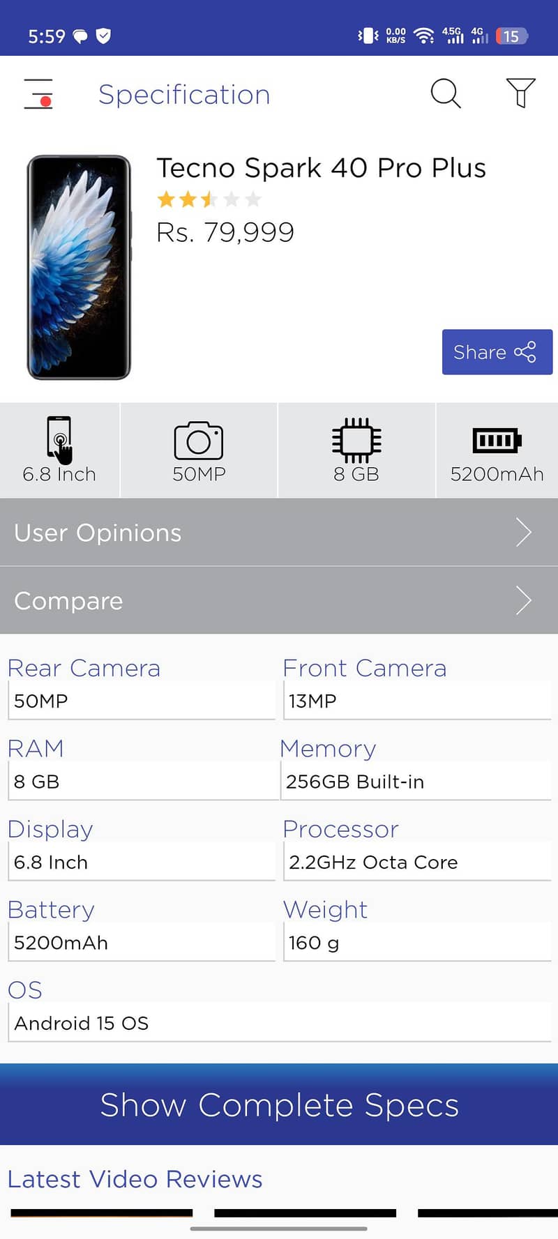 Tecno spark 40 pro plus 6
