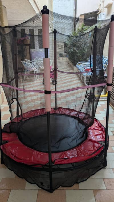 Trampoline 4 x 4 ft with Kids Slide 3 stairs