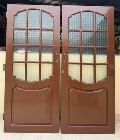 Wooden Double Doors with Glass | Good Condition