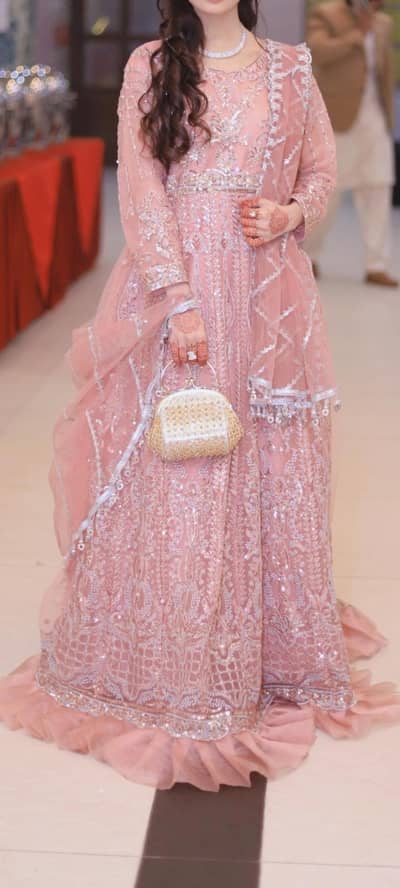 beautiful maxi in light pink colour