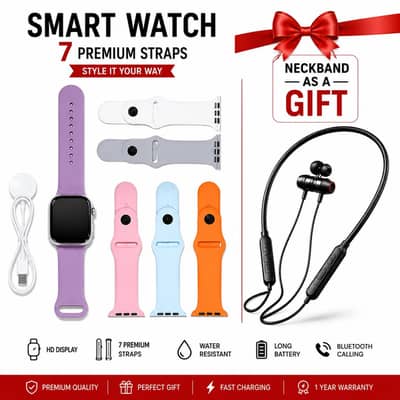 Smart Watch 7In1 Free Gift Type C Cable