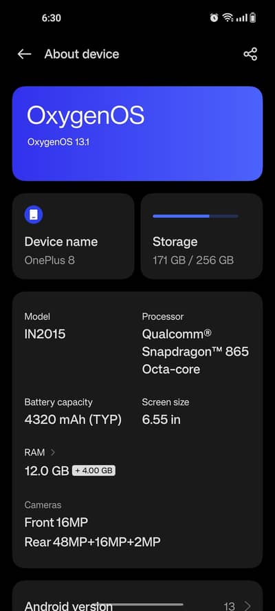 one plus 8  256/12 gb