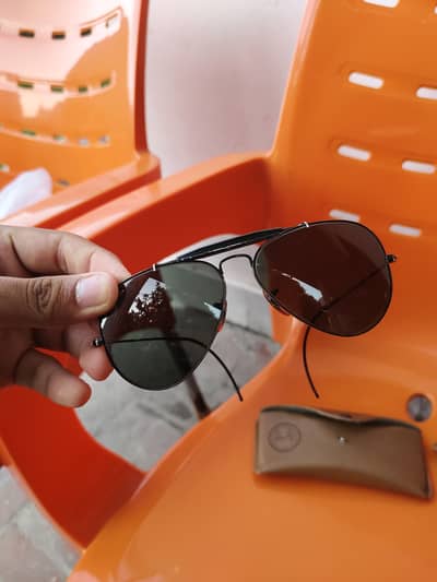 Ray-Ban B&L USA Outdoorsman Aviator black wrap around Sunglasses 5814