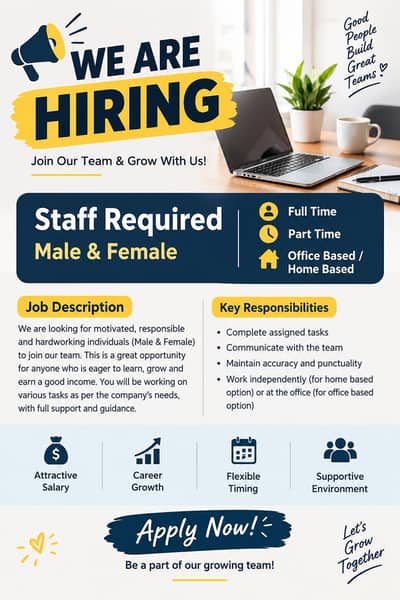 Hiring staff male and female
