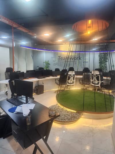 Semi furnished luxury office space available for rent in bahria town phase 4 marina commercial