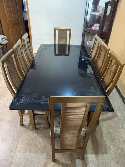 8 seater dinning table wooden deco paints