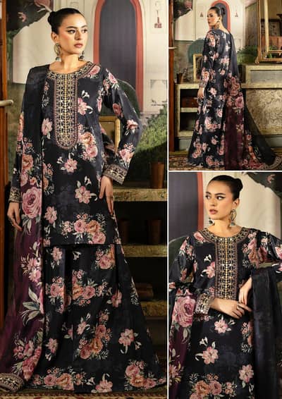 LUXURY DIGITAL PRINTED SILK EMBROIDERED COLLECTION 2025/26