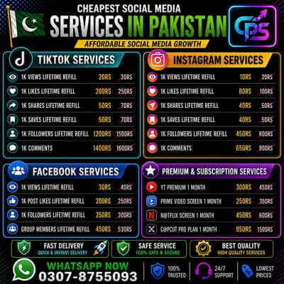 All Social Media Platforms Services Available
