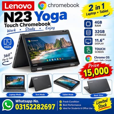 Lenovo yoga n 23 Chromebook toch 4gb rm 32storeg 10by10 condecatin me