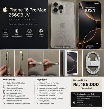 Apple iPhone 16 Pro Max jv 256gb