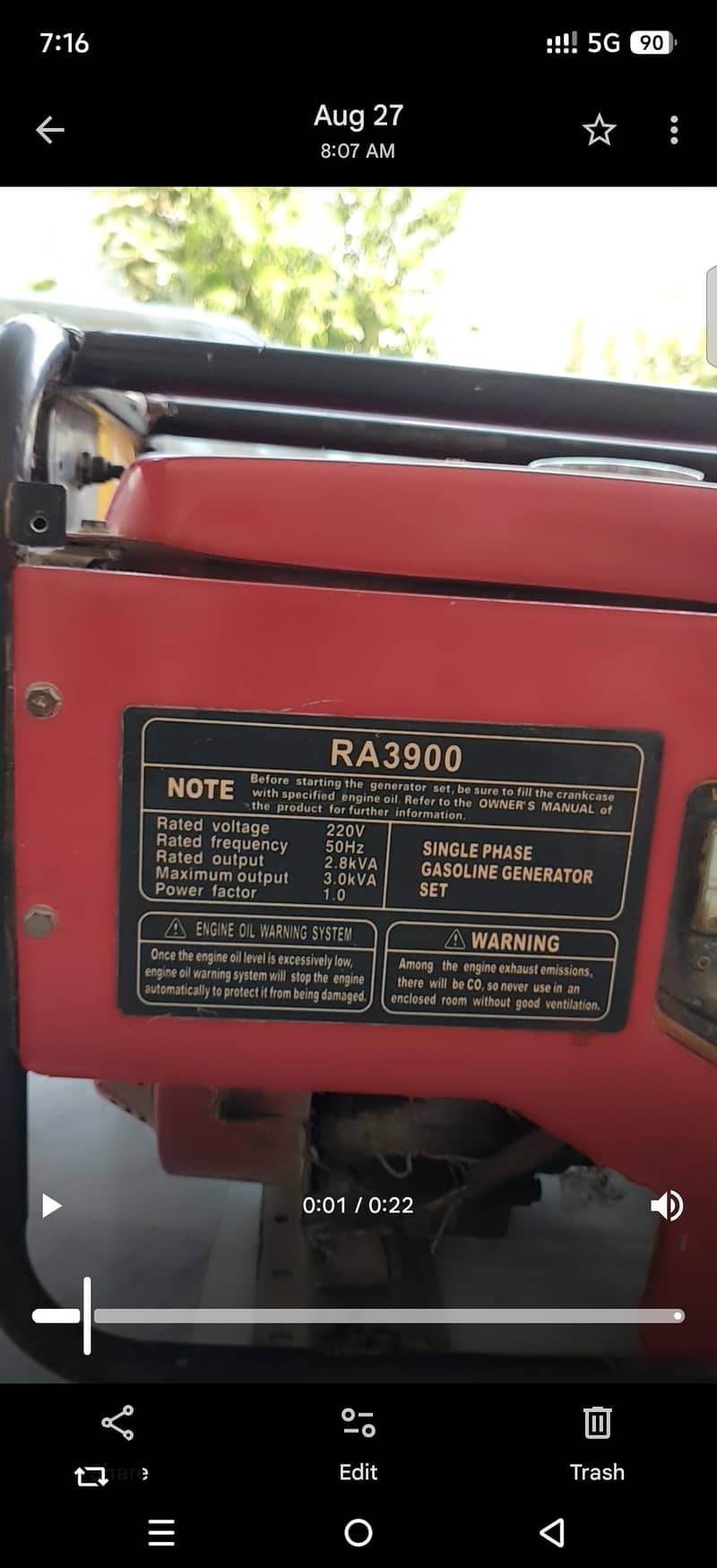 Generator RA 3900 3