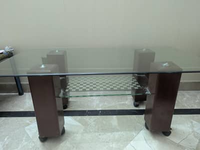 Glass Table With Wooden stand