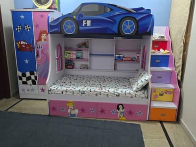 Kids Stylish Bunker Bed with Cupboard