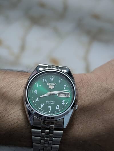 Seiko 5 Green Arabic Dial