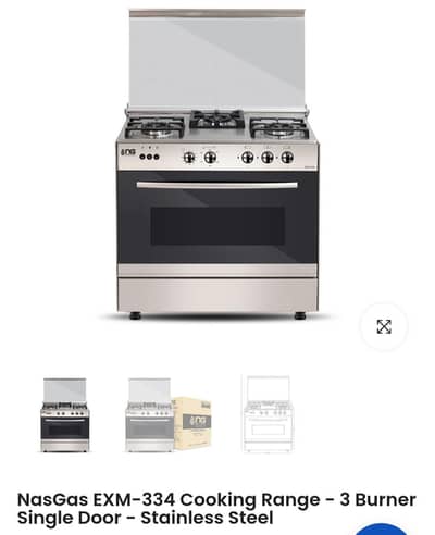 Nasgas | cooking range | 3 burner - single door - stainless steel