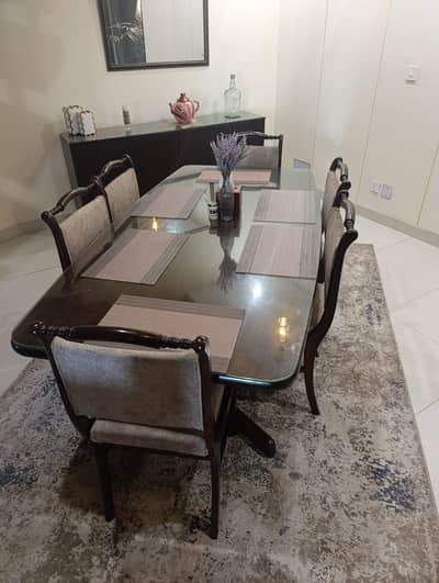 Sheesham Dining Table with Chairs - 6 seater