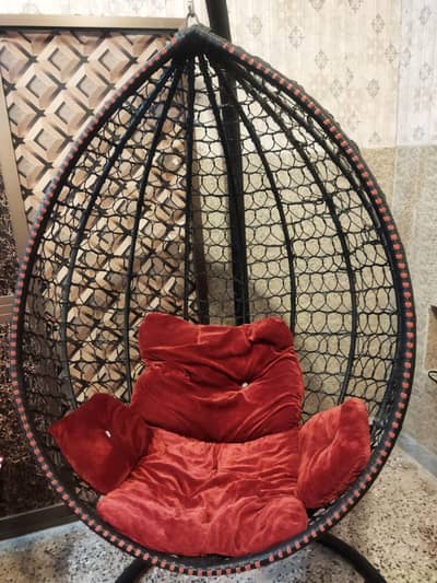 Hanging Egg Chair Swing with Stand & Premium Cushion. 03275376369