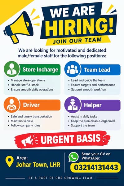 Required office staff Male, female Fresh/ Experienced