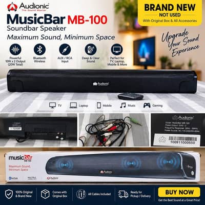 Audionic MusicBar MB-100 Soundbar | Bluetooth Home Theater Sound Bar,