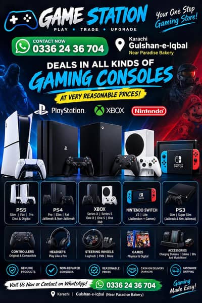  PS5 PRO / PS5 SLIM / PS4 / XBOX / SWITCH | GAMES STATION KARACHI