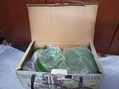 brand new Bergmann 12-Piece Stainless Steel Cookware Set.