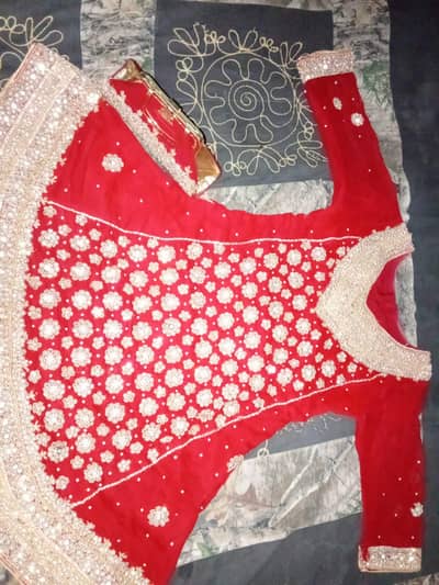 Bridal lehenga with all the accessories.
