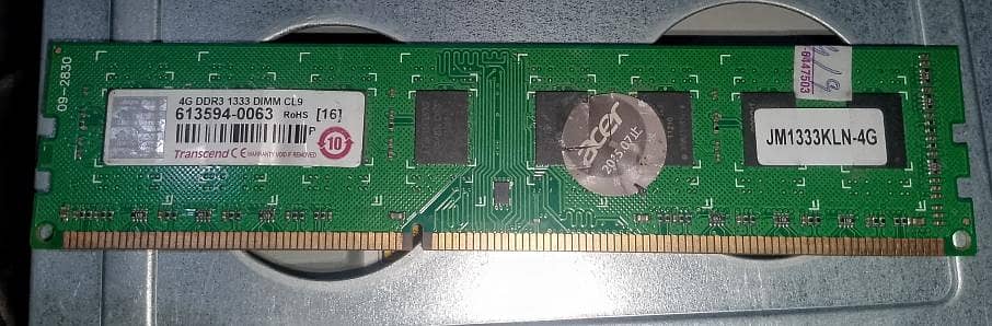 4GB DDR3 Desktop RAM 1333MHz Transcend - Tested