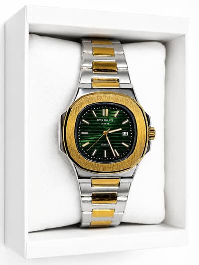 Patek Men’s 41mm Two-Tone Green Dial Swiss Watch