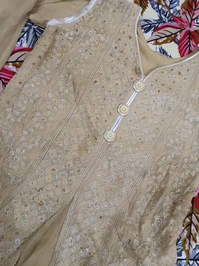 3 pc used chiffon long frock