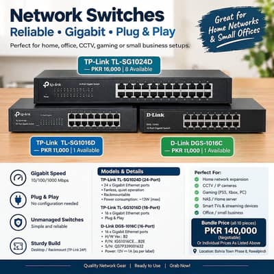 TP-Link Network port and gigabit network switches for sale