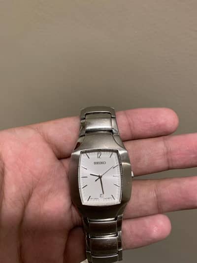 Original Seiko Tank Quartz (7N32-0BH0) - Stainless Steel"