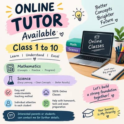 online tutor available for class 1 to 10