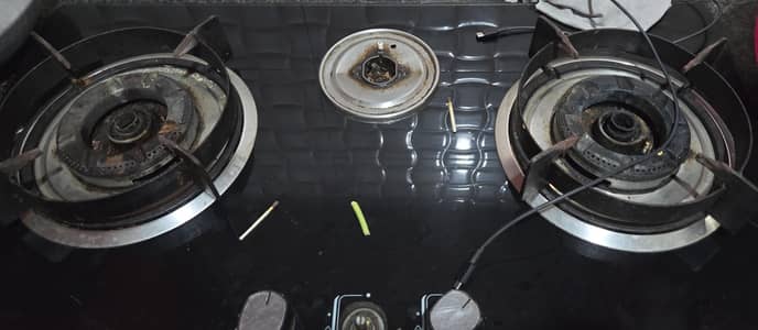 3 burner with glass body