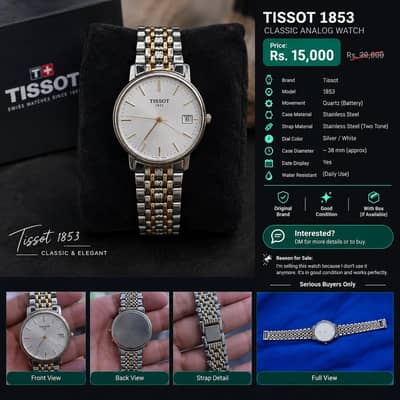 Tissot 1853 Men’s Watch | Two Tone | Used | Without Box