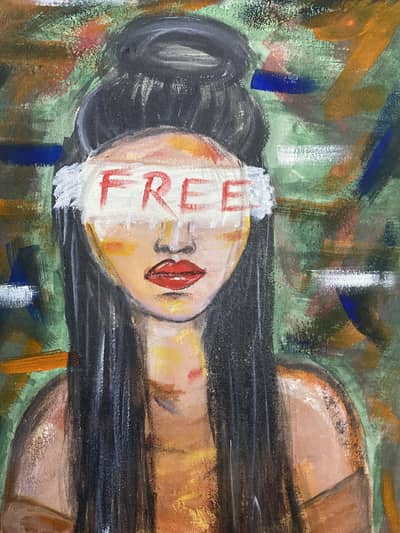 Hand made Girl free painting