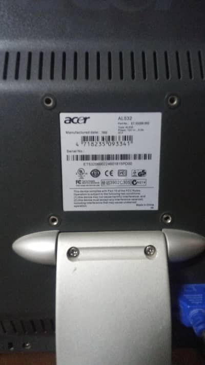 Acer LCD (Monitor) with speakers "15" inches