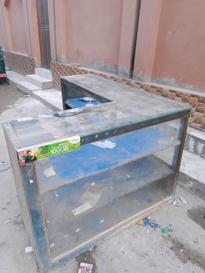 L shape counter top glass 8mm 4/5 f size