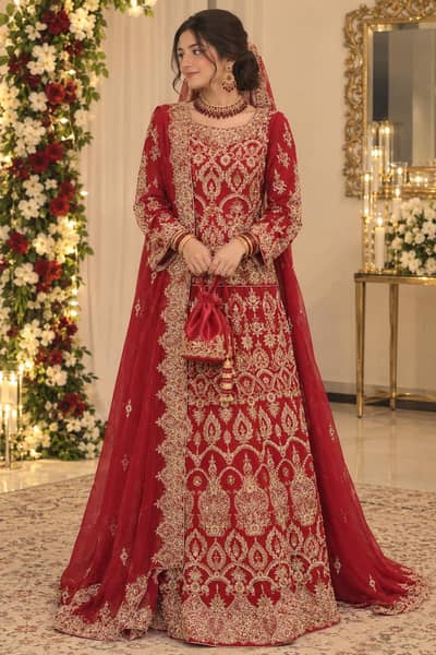deep Red Bridal – Heavily Embroidered