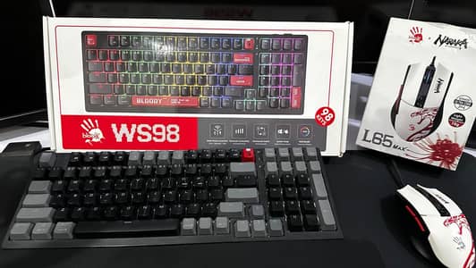 BLOODY MECHANICAL GAMING KEYBOARD AND MOUSE